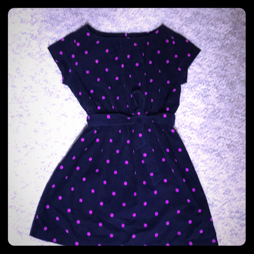 Gap Corduroyed navy/fuchsia girls dress.